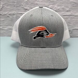 Gray and White Mesh Trucker Hat